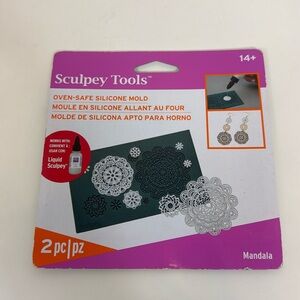 NIP Sculpey Tools Oven safe Silicone Mold Mandala